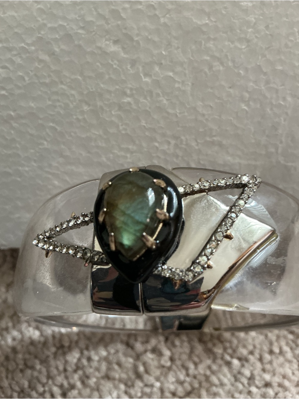 ALEXIS BITAR TRANSLUCENT HINGED CZ & STONE BRACELET